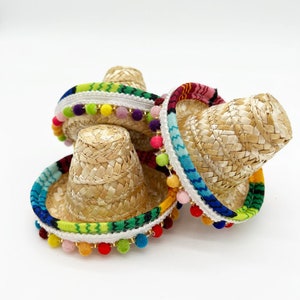 Mini Sombrero Bottle Hat - Cinco De Mayo - Final Fiesta - Bachelorette - Bridal Party Favors - Mexican Bridal Shower - Birthday Bottle Hat