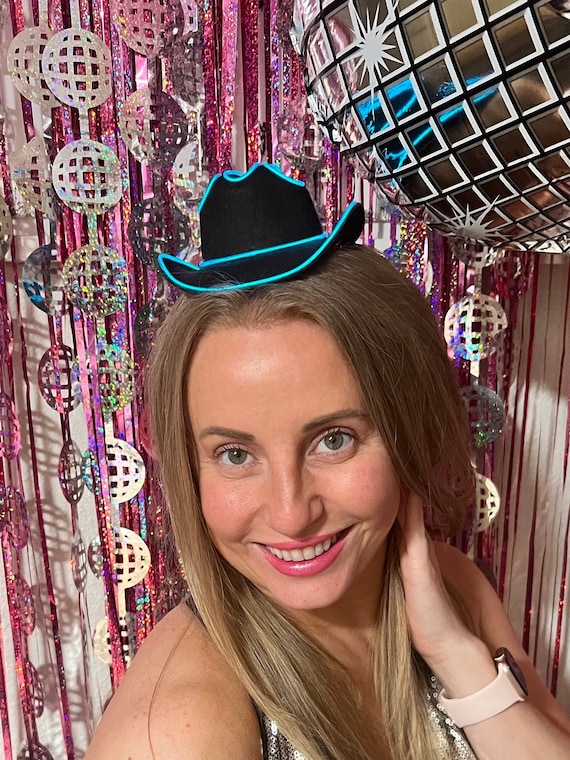 1573 Mini Cowgirl Hat, Light Up Cowboy Hat Gifts For Birthdays, Pets, Raves, LED Cat Cowboy Hat | Neon Cowboys Light Up Mini Pet Party  main image 2