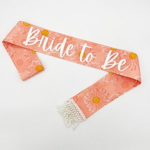 Bride To Be Groovy Sash - Bachelorette Party Sash - Dazed & Engaged Bridal Shower Sash