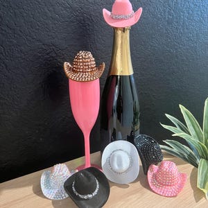 Mini cappello da cowgirl con bottiglia di vino - bomboniera per festa nuziale - cappello da cowboy con bottiglia per addio al nubilato - cappello country western - Austin - Scottsdale - Nashville