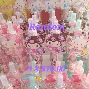 Kawaii Hello Kitty & Friends Mütze aus Sanrio/Regalo für Baby/Tinta neon/Juego von 3 Karten auf dem Boden