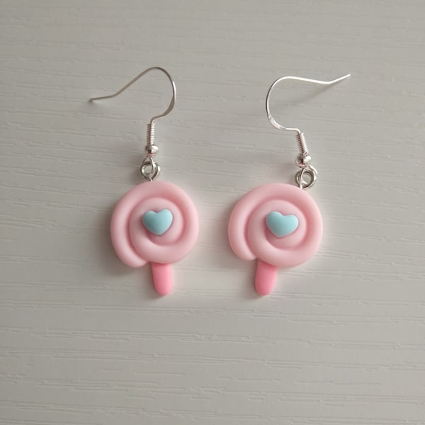 Kawaii Lollipops Earrings, Cute Earrings, Heart Earrings, Kawaii Earrings