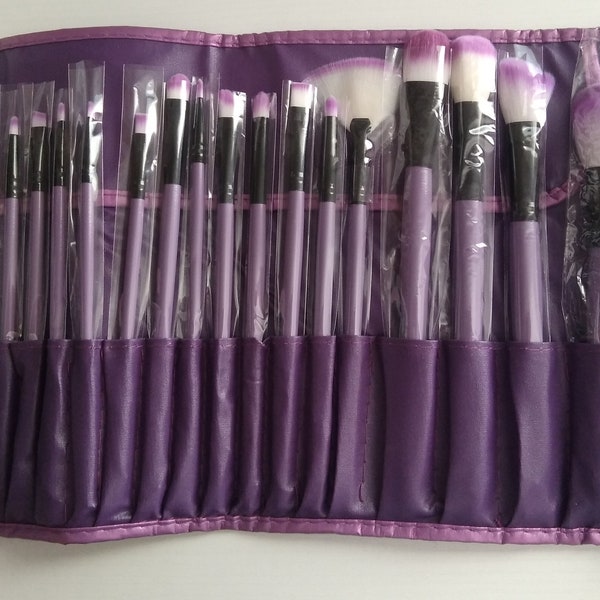 Purple Makeup Brushes/Face Tool/Set 24 Piece/Gift for her/Professional Brush/Christmas Gift