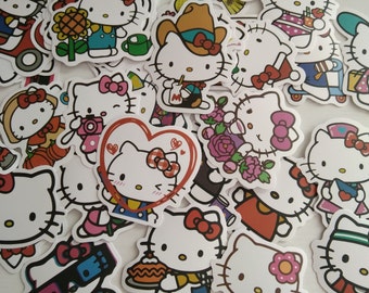 50 Pcs Hello Kitty/Kawaii Stickers/Decorative Stickers/Scrapbooking/Laptop/Water bottle
