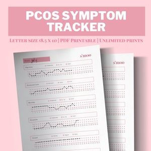PCOS Symptom Tracker Printable | Symptom Progress Journal Planner PDF Hormone Balance Journey Supplements Medication