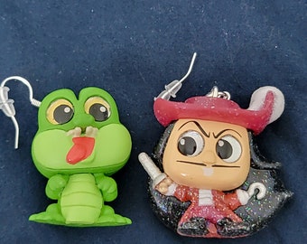 Hook (sparkly) & Tic Tok Croc - Peter Pan - Disney Doorables Jewelry - Earrings