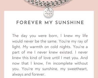 Pulsera para niña "Siempre mi rayo de sol" / plata, oro, oro rosa / regalo de joyería para hija / regalo de cumpleaños para bebé niña