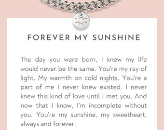 Little Girls Bracelet Forever My Sunshine | silver, gold, rose gold, | daughter jewelry gift | birthday present baby girl