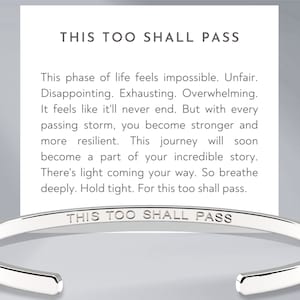 Cadeau de réconfort, cadeau de rétablissement, cadeau de deuil, cadeau de perte, de fausse couche, de deuil | Bracelet Ce trop passera