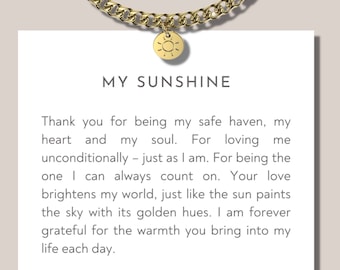 Pulsera Sunshine para mamás / Regalos especiales para madrastras / Joyería significativa para mamá / Pulsera con mensaje especial / Regalo significativo