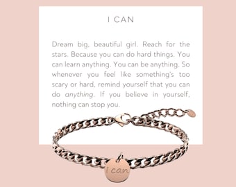Pulsera con dije "Yo puedo" – Regalo de joyería inspirador para niñas