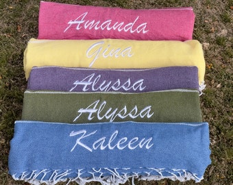Personalized BEACH Towel,Personalized Gifts,Turkish Towel,Bachelorette Party,Bridesmaid Gifts,Pool Party,Girls Trip,70x40&quot;,Wedding Favors