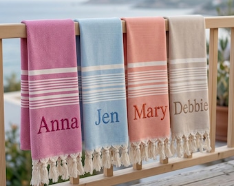 Personalized Turkish Beach Towel,40''x70'',Wholesale Towel,Bachelorette Gift,Custom Gift Towel,Wedding Gift,Party Favor,Girls Trip Gifts