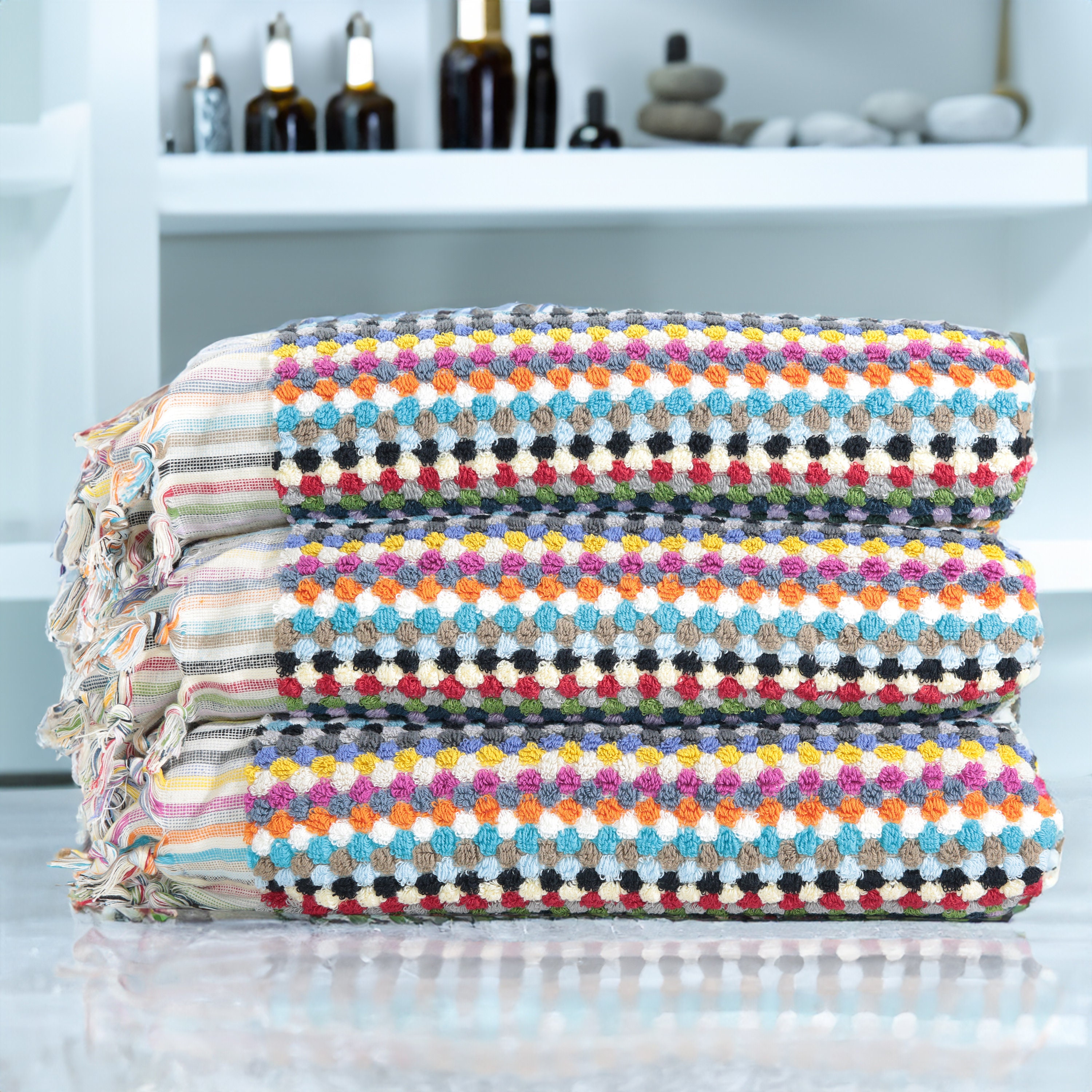 Multi color towels hot sale