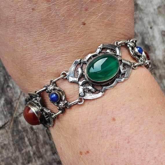 Hot Lava Agate Very Rare Vintage Native American Navajo Sterling Silver Bracelet Hot Lava Agate Very Rare Vintage Native American Navajo Sterling Silver Bracelet