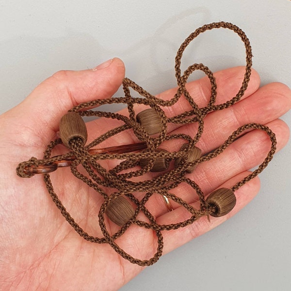 Victorian Edwardian Braided Hair Accessory with Celluloid Comb - Swedish Hairwork