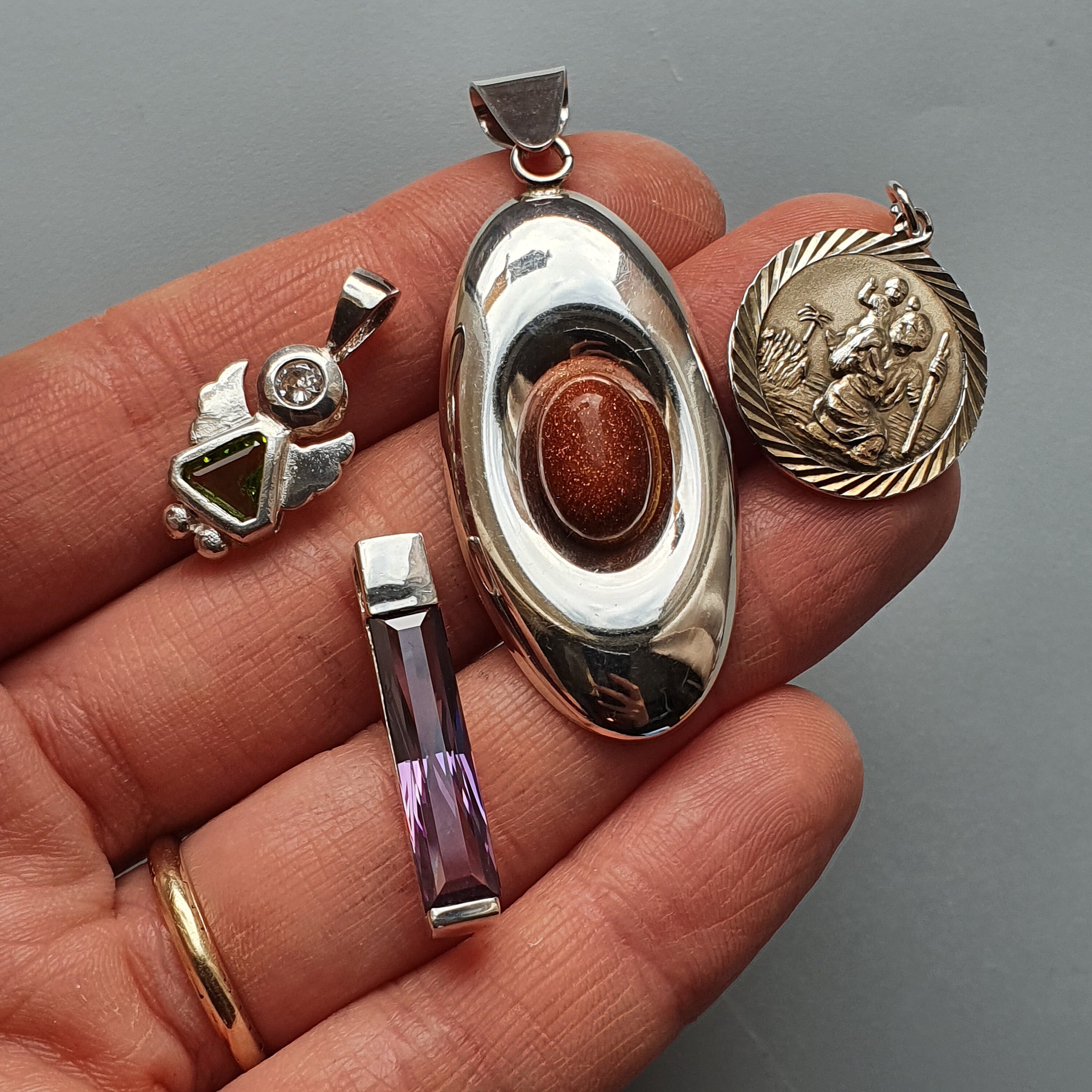 Polished Stone Pendant Etsy UK