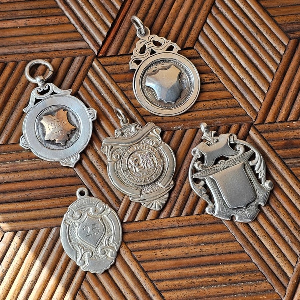 Antique Vintage Silver Pocket Watch Fobs - Edwardian to 1930s
