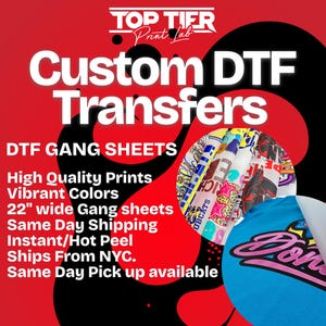 Custom Transfer Gang Sheet, Wholesale Bulk Custom Dtf Transfers, Gang Sheet Print, Ready To Press,Direct To Film,Personalized Heat Print