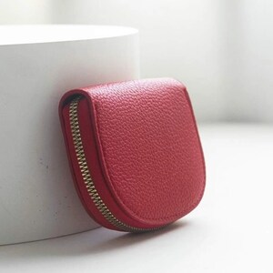 Portefeuille porte-cartes monogramme en cuir synthétique polyuréthane estampé pour femme, portefeuille zippé