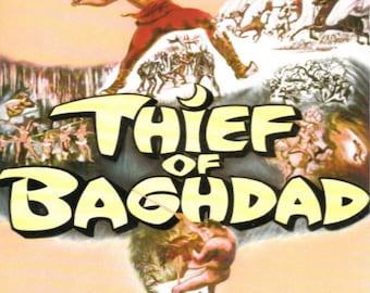 vintage Le Voleur de Bagdad (1961) DVD | Film d&#39;aventure classique des Mille et une nuits de Steve Reeves | Film fantastique bourré d&#39;action | Défiez un empire