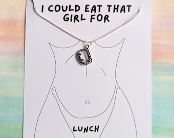 Billie Necklace,lunch,I could eat,Billie soft,hard,hit me, Billie Merch, Happier Merch,Billie fan gift,sapphic necklace,queer Billie