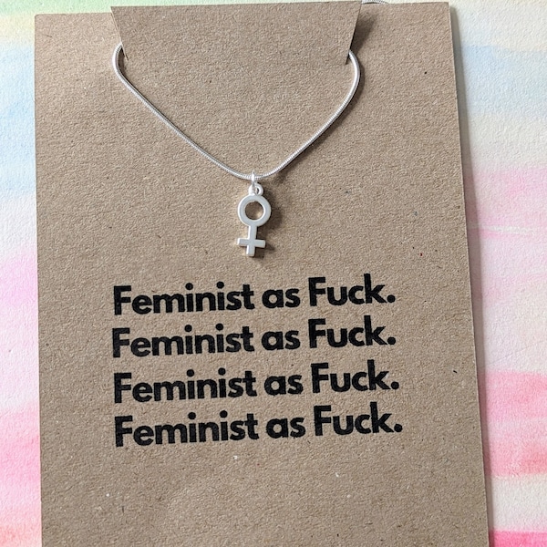 Féministe comme de la baise, collier féministe, collier de Vénus, collier féministe, collier symbole féminin, féminisme, cadeaux féministes, baise le patriarcat