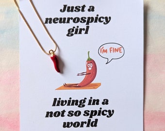 Autism Necklace,Neurospicy funny,Autism Jewellery,Neurodivergent,Neurospicy girly gift,autism diagnosis,tism,Neurospicy,Chilli,tism club