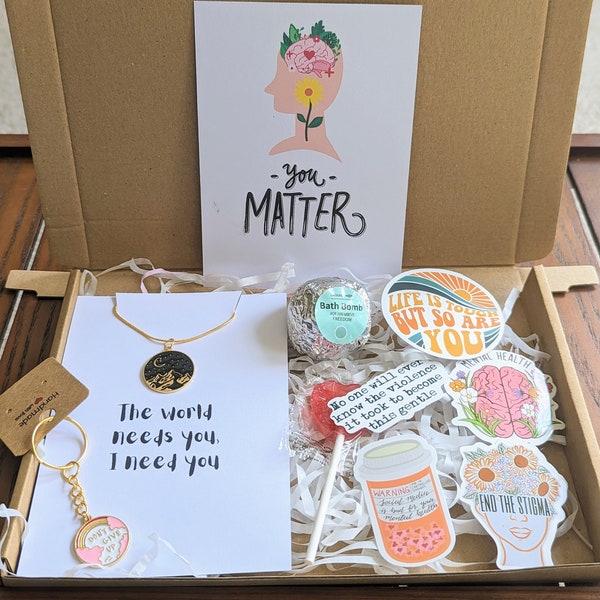 Mental health Letterbox Gift,mental health  Gift,mental health stickers,Hug in a box, Care package,get well soon,mental health matters