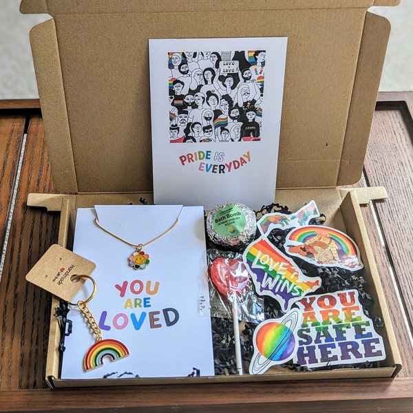 Pride Letterbox Gift,Pride Month Gift,Coming out Gift,Gay Gifts,Self Love Gift Box,Gay Jewellery,Rainbow Gifts,LGBTQ,Lesbian,Gay Pride,Trans