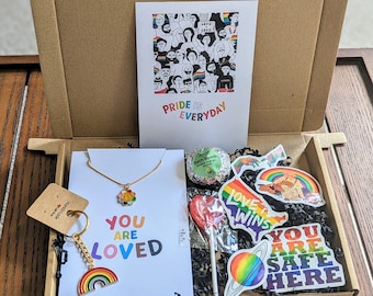 Pride Letterbox Gift,Pride Month Gift,Coming out Gift,Gay Gifts,Self Love Gift Box,Gay Jewellery,Rainbow Gifts,LGBTQ,Lesbian,Gay Pride,Trans