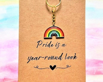 Pride Keychain, Pride Gift, Rainbow Keychain, Queer Keyring,Gay Keyring, Sentimental Keychain,Love is Love, Rainbow gifts, Coming out gift,