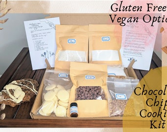 Chocolate Chip Cookies Baking Kit,Cookie Kit,Gluten Free Cookie Baking Kit,Vegan Cookie Baking Kit,Baking Box,Baking Gift,GFVegan,date idea