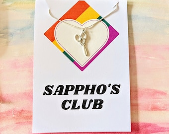 Sapphic Club Necklace, Scissoring Necklace,Sapphic,Funny lesbian Necklace,Scissor Necklace,, Lesbian Jewellery lesbian Necklace, Pride Month