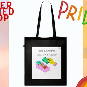 Gay Tote Bag,Pride Tote Bag,Queer Tote Bag,LGBTQ Tote Bag,Gay Card,Gay Card ID,Pride Bag,Pride Clothing,Pride Gift,Coming Out,Queer Owned