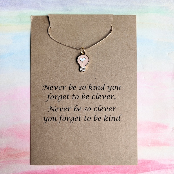 Taylor Necklace, Marj,,Swifit, Feminist Necklace, Kindness Gift, Gifts for her, Pink Necklace, Lightbulb necklace,Taylor Jewellery