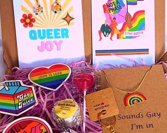 Pride Letterbox Gift,Queer Christmas Gift,Letterbox Gift,Gay Gifts,Self Love Gift Box,Queer Jewellery,Rainbow Gifts,LGBTQ,Lesbian,Gay Pride