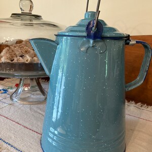Vintage Enamel Coffee Pot Black Camping / Camp Mountain Cabin