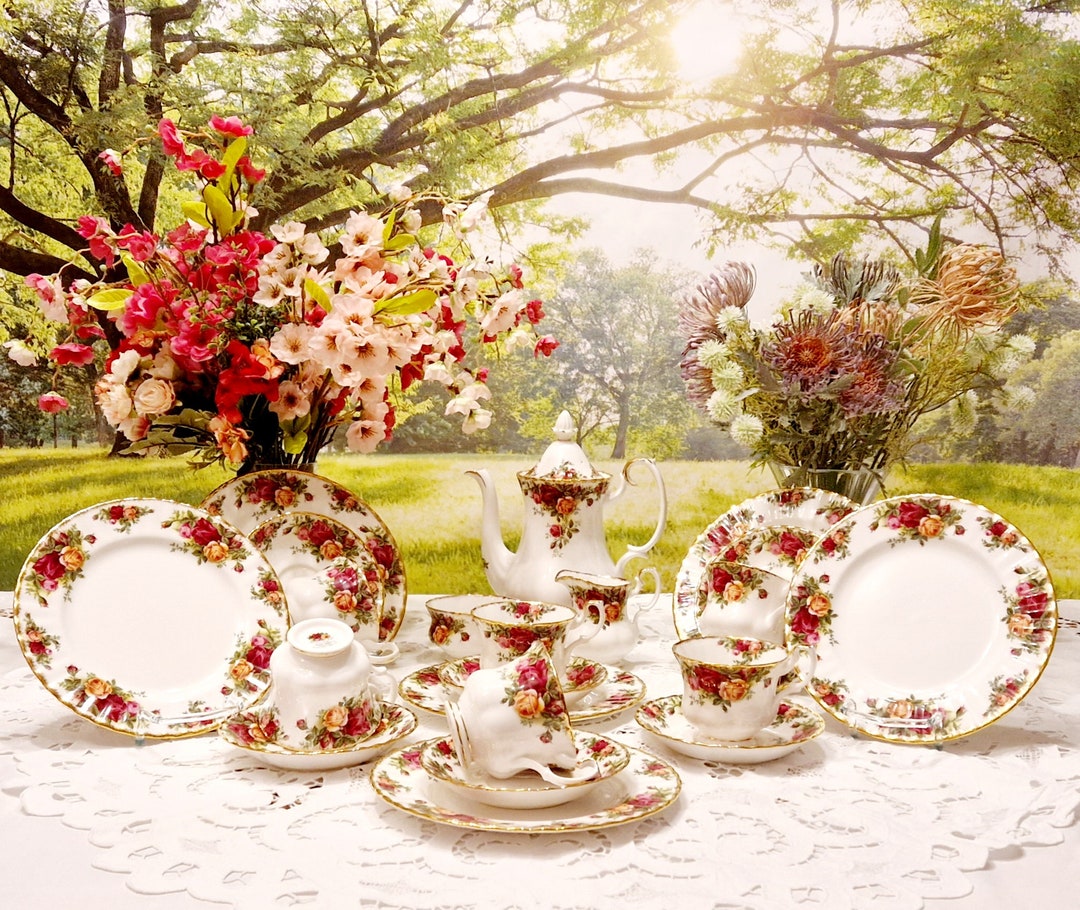 Royal Albert Old Country Ros Coffee Service Tea Service for 6 - Etsy
