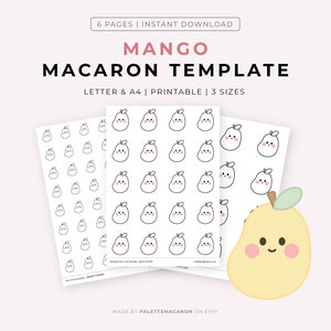 Printable Mango Macaron Template