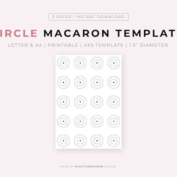 Printable Circle Macaron Template