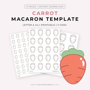 Printable Carrot Macaron Template