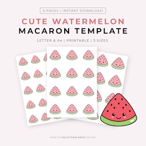 Printable Watermelon Slice Macaron Template