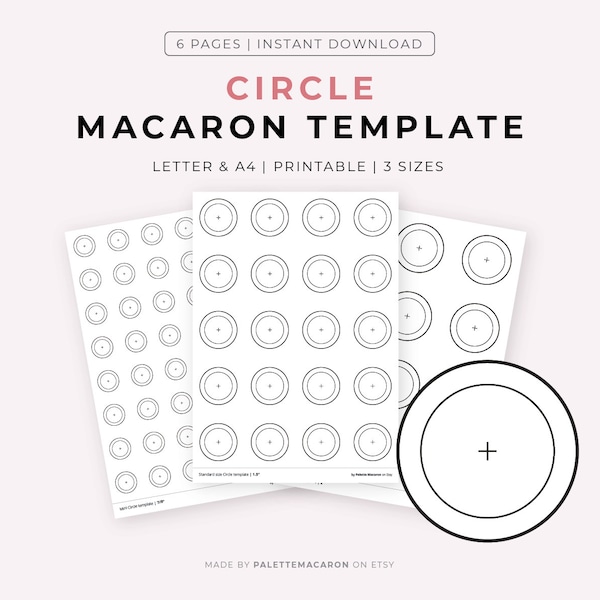 Printable Circle Macaron Template