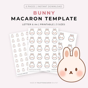 Printable Bunny Macaron Template