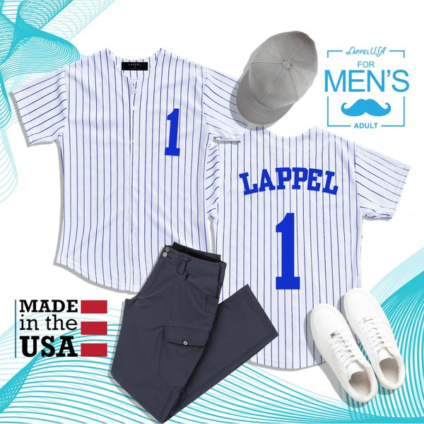 Custom Men Pinstripe Baseball Button Down Jersey College Sports Team Uniforms Size up to 3XL Made in USA