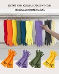 Custom Multi-Color Rubber Dishwashing Gloves - Reusable Kitchen Gloves - Durable Non-Slip Rubber Gloves - Protective Cleaning Gloves