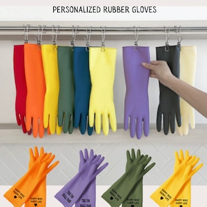 Custom Reusable Cleaning & Dishwashing Gloves | Rubber Gloves | Unique Gift for Housewarming Party | Made in South Korea