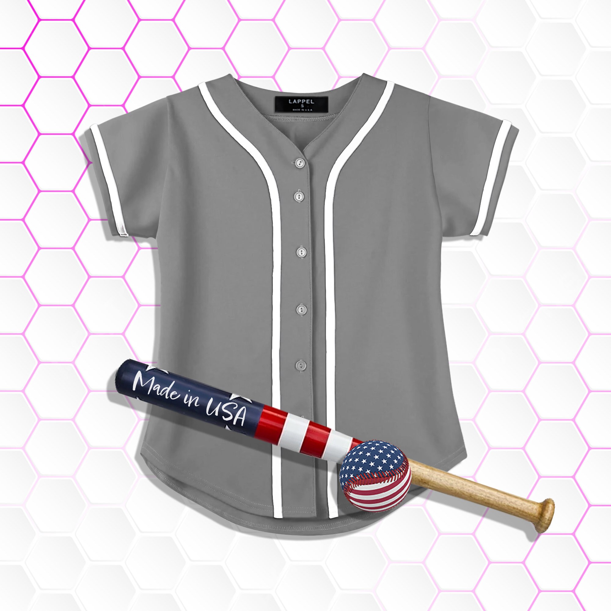 Discover Women's Baseball Button Down Jersey College Sports Team Uniforms Size S to 2XL Short Sleeve Athletic Sports Tee Shirts Made in USA