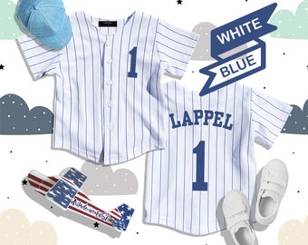 Custom Kids & Youth Pinstripe Baseball Jersey Sports Team Personalized Jersey Size 6 Month to 10 Years  Made in USA